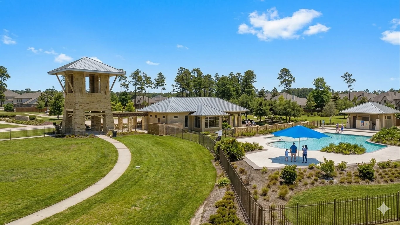 Resort-style pool at Bridges on Lake Houston